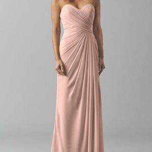 Watters & Watters Bridesmaid Ashley Long Dress STYLE 85411 Sz 2 Peach Pink $250
